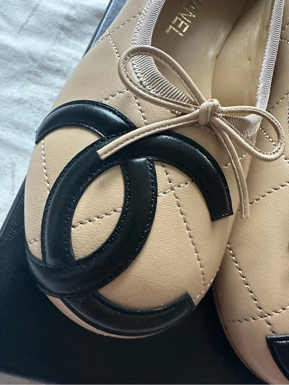 Chanel 26M coco beach Cambon ballet flats Beige color size 36.5